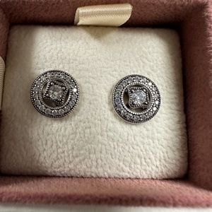 Pandora vintage halo circle stud earrings